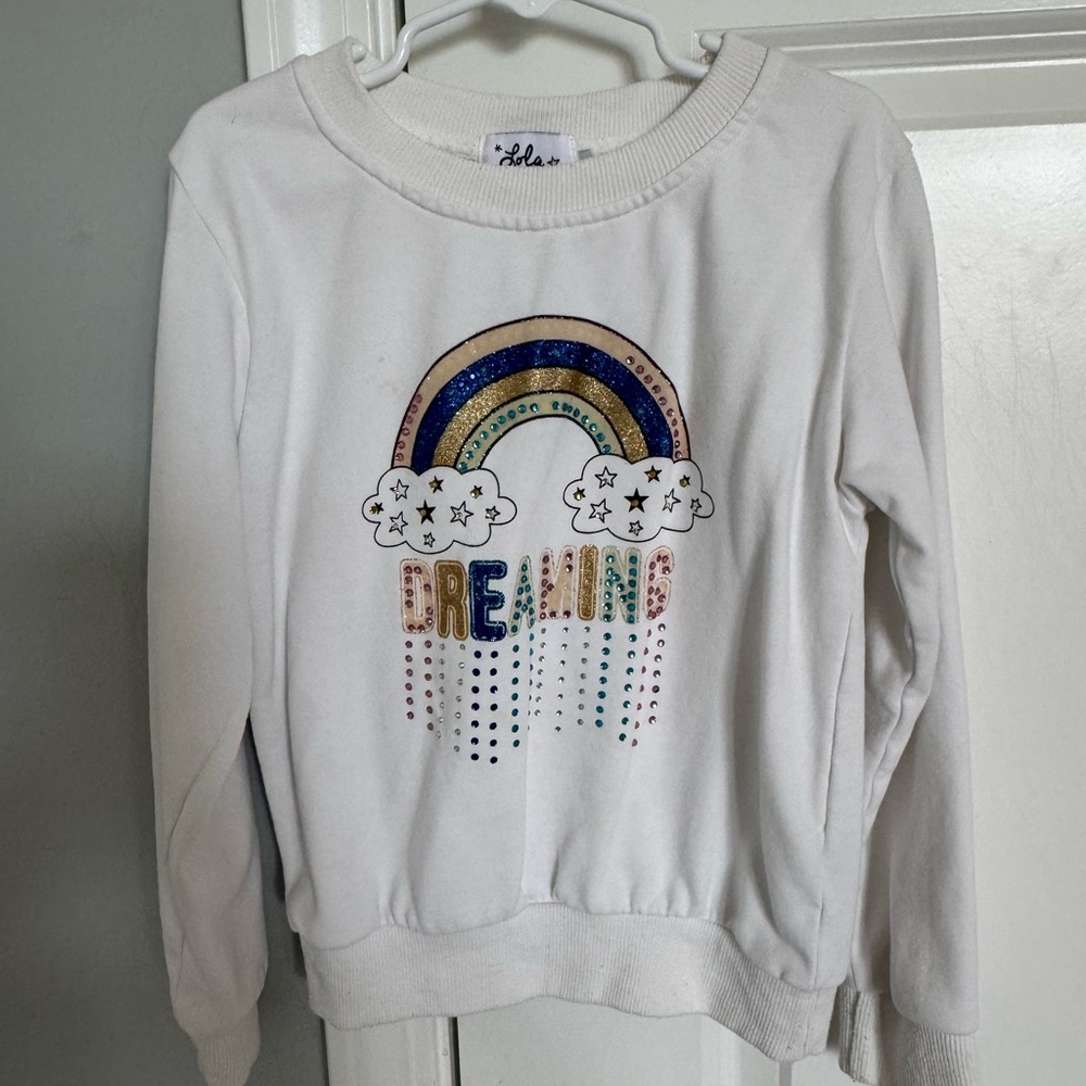Lola White Sweatshirt with Star Accents